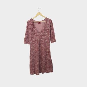 Giggle Organic Medium Dress V-Neck 3/4 Sleeves Organic Cotton Womens READ